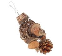 Cabilock Juguete Colgante para Loros de Madera Natural Bolas de Mimbre, Resistente a Mordeduras, Interactivo para Jaulas, Entretenimiento y Estimulación Física para Aves Pequeñas y