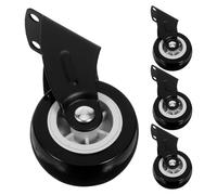 Cabilock Kit de 4 Ruedas Metálicas Negras para Puertas Correderas de Armario y Muebles, Rodillos Deslizantes Fácil Instalación para Superficies Variadas y Armarios