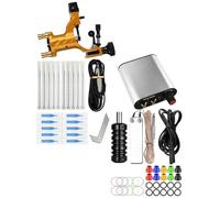 Cabilock Kit de Tatuaje Profesional Rotatorio Mini Motor Portátil de Acero Inoxidable Plateado Suministro para Tatuajes para Aprendices Completo y Estable Apto para Uso Voltaje Ac220