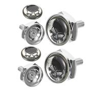 Cabilock Kit de Tornillos para Matrícula Coche con Diseño Calavera Antirrobo Fijación Segura y Resistente Aluminio para Montaje Placas Vehículo