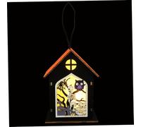 Cabilock Lámpara Colgante con Forma De Cabaña Luminosa para Decoración De Invierno Decoración De Casa De Jengibre Medallón Decoración Gótica Iluminada para Puerta Colgante con Luz