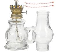 Cabilock Lámpara De Aceite Vintage De Vidrio con Mecha Regulable a Prueba De Viento para Iluminación De Emergencia Y Decoración del Hogar 7.48X3.34X2.36In