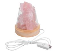 Cabilock Lámpara de Fragancia Práctica de Piedra Cristal Rosa para Dormitorio y Estudio Luz Nocturna y Función de Ambientador de Aire