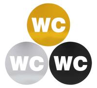 Cabilock Letrero de Baño Wc 3 Piezas Unisex Adhesivo de Pared Dorado Plateado y Negro Señal de Identificación para Puertas de Aseo en Hoteles Tiendas y Restaurantes