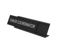 Cabilock Letrero de Escritorio Aluminio para Coordinador de Placa de Posición de Mediador Resistente y Decorativa Diseño Estable para Oficinas y Salas de Mediación Color Negro