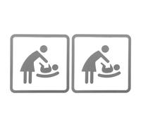 Cabilock Letrero Metálico Adhesivo para Baño Cambiador de Pañales, 2 Piezas 10x10 Cm, Resistente a Humedad, Señalización para Guardería, Negocios y Baños Públicos