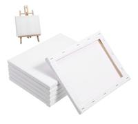 Cabilock Lienzo de Pintura Bastidor, Paneles de Lienzo de Artistas, 6 Piezas, Blanco, Madera y Tejido, para Pintura al Óleo y Acuarela, Artistas y Práctica Creativa