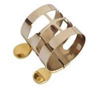 Cabilock Ligadura para Saxofón de Cobre Blanco Clip Duradero para Boquilla Accesorio Profesional con Bordes Suaves y Estuche Protector Ligero y Portátil para Músicos