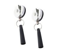 Cabilock Llavero Antirrobo Cable de Acero Retráctil Tapón de Bolígrafo de Silicona Hebilla Colgante de Alta Elasticidad 2 Unidades Práctico para Bolsillos Cinturones y Bolsos