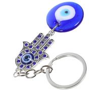 Cabilock Llavero de Ojo Turco Azul con Cristales Colgante Metálico para Llaves de Coche Accesorio Versátil y Decorativo con Diseño Vintage y Amuleto de Protección