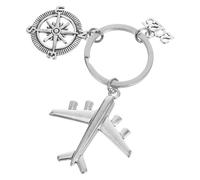 Cabilock Llavero de Viaje de Aleación de Zinc Plateado, Llavero Decorativo Resistente al Deslustre, Accesorio para Personas Viajeras y Obsequio para Amantes Aviación Senderismo