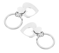 Cabilock Llaveros para Parejas de Acero Inoxidable Pulido, Juego de 2 Piezas Colgantes de Corazón Hueco, Llaveros Colgantes para Mujer Ideales para Bolsos, Mochilas y Regalos de