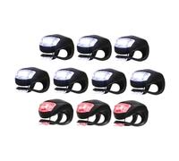 Cabilock Luces de Bicicleta LED de Silicona 10 Piezas 5 Luces Delanteras Blancas Rojas Resistentes al Agua para Ciclismo Nocturno y Días Lluviosos