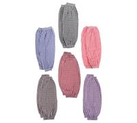 Cabilock Mangas Protectoras de Lino a Cuadros 6 Pares Resistentes al Aceite Agua Puños Elásticos para Limpieza Cocina Jardinería y Tareas Domésticas Fundas Unisex para Protección