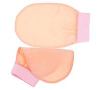 Cabilock Manoplas Exfoliantes para Baño 2 Piezas Color Rosa Loto, Guantes de Ducha Suaves de Tela Imitación Seda, Suministros para Exfoliación Corporal y Limpieza de Piel en Hogar y Hotel