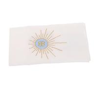 Cabilock Mantel de Altar Litúrgico de Lino de Color Claro Bordado, Paño Corporal para Comunión Sacramental, con Borde Reforzado, Suave y Resistente para Misa, Bautizo y Ceremonias