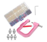 Cabilock Máquina de Prensa Manual para Engarzar Cuentas Kit de Remaches Redondos Herramienta para Bricolaje de Joyería y Decoración en Ropa Zapatos y Bolsos Prensa para Perlas Rosa y
