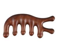 Cabilock Masajeador de Cuero Cabelludo de Madera de Sándalo Dientes Anchos Peine Gua Sha Manual para Masaje Corporal Estimulación del Cuero Cabelludo y Cuidado del Cabello Casa y Viajes