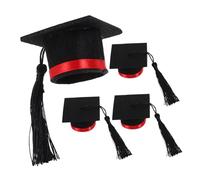 Cabilock Mini Birrete De Graduación para Decoración De Botella 4pcs Set Tapas De Biberón Birrete