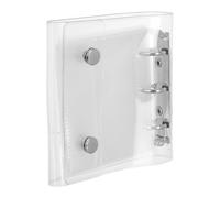 Cabilock Mini Carpeta A8 con 3 Anillas Redondas y Bolsillos Recargables de Pvc y Acero Inoxidable, Protector Transparente Adecuado para Viaje y Organización Económica
