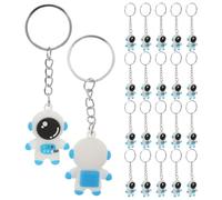 Cabilock Mini Llaveros de Astronauta de Pvc Azul Pequeño 3.8 Cm, 24 Piezas para Recuerdos de Fiesta y Rellenos para Bolsas de Regalos Escolares y Eventos Temáticos Espaciales