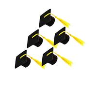 Cabilock Mini Tapas De Doctorado Decoración De Borla para Botellas De Vino (Amarillas)