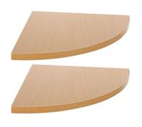 Cabilock Minimalist 2pcs Wooden Corner Shelves 20cm with Rounded Edges and No-Drill Mounting, Functional Floating Shelves for Living Room and Kitchens