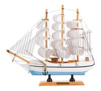 Cabilock Modelo de Barco de Vela de Madera 24 CM Decoración Mediterránea para Hogar y Oficina Escultura Moderna Náutica Ligera Base Obsequio Creativo para Cumpleaños y Color Aleatorio