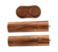 Cabilock Molino Manual de Pimienta y Sal de Cilíndrico de Madera de Acacia con Núcleo Cerámico Soporte para Cocina y Restaurante
