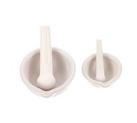 Cabilock Mortero de Cerámica para Cocina y Especias, Juego 2 Piezas (60mm 80mm), Cuenco y Palo para Moler, Herramienta para Triturar Medicamentos y Hierbas, Uso Gastronómico y Farmacéutico
