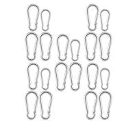 Cabilock Mosquetones de Acero Inoxidable 20 Piezas M4 M5 M6 Resorte y Cierre de Seguridad Gancho de Presión Resistente para Escalada Camping y Actividades al Aire Libre