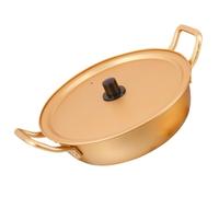 Cabilock Olla de Aluminio Dorada para Ramen Coreano Portátil y Fácil de Limpiar, Olla Pequeña Adecuado para Fideos Instantáneos en Camping y Excursiones