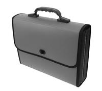 Cabilock Organizador de Archivos Tipo Acordeón con 26 Bolsillos Carpeta Expandible A4 Portátil de Plástico Gris Maletín Multicapa con Asa para Oficina Escuela y Gestión de Documentos