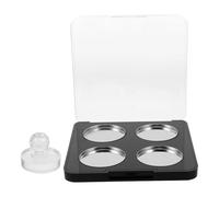 Cabilock Paleta de Sombras de Ojos Vacía Magnética 36,5 Mm, Estuche Compacto Negro con 4 Bandejas Redondas de Metal, Mini Paleta Recargable para Rubor, Lápiz Labial y Polvos, Adecuado