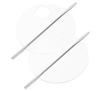 Cabilock Paletas Acrílicas De Maquillaje 2 Unidades Tamaño Redondo Mezcla Cosmética Portátil Para Maquilladores Profesionales Uso En Uñas y Base
