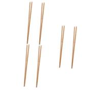 Cabilock Palos Largos Churros 6 Pares Palillos Largos Madera Para Acampar Franja Hawaiano Palillos Cocina Madera Palillos Para Freír Palillos Japoneses Coreano Mesa Cena Agua Sushi Frito