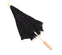 Cabilock Paraguas de Encaje Grande en Color Claro para Fotografía, Sombrilla Decorativa de Algodón con Bordado, Accesorio para Bodas, Danza y Cosplay, Decoración Vintage para Estudio