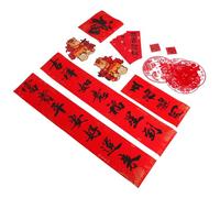 Cabilock Pareado de Año Chino 32 Piezas Autoadhesivas Decoración de Año Pancarta de Buena Suerte Riqueza Símbolos Tradicionales para Festival de Primavera