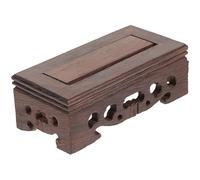 Cabilock Peana de Madera Rectangular con Tallado para Exhibición de Muebles Oriental, Jarrón y Decoración - Bandeja 13X7CM