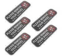 Cabilock Pegatina para Coche Removible 5 Piezas Señal de Advertencia Please Remove Your Shoes Vinilo Resistente Decoloración para Parachoques Ventanas Vehículos Uso Familiar y Público