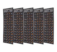 Cabilock Pegatinas de Teclado Ruso Negras Letras Naranjas Mate, 5 Hojas de Calcomanías para Ordenador y Portátil, Pegatinas de Repuesto Antideslizantes Compatibles, Accesorio para Teclado