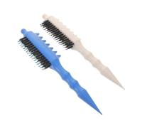 Cabilock Peine Cardador de Cerda Natural 2 Piezas en Tonos Claros, Herramienta para Peinar y Seccionar Cabello Fino y Rizado, Masajeador de Raíces para Cuidado del Cuero Cabelludo,