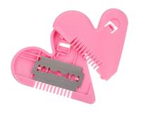 Cabilock Peine Cortador de Pelo para Flequillo con Forma de Corazón, Material Plástico y Metal, Compacto y Seguro para Mujeres, 2 Unidades Color Rosa Estilo Aleatorio