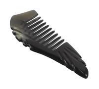Cabilock Peine de Cuerno Natural de Yak para Cuidado Capilar Peine Masajeador Antistático de Dientes Anchos para Cabello Rizado y Grueso Accesorio Ergonómico Negro
