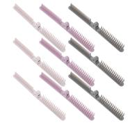 Cabilock Peine de Viaje Plegable ABS 9 Piezas Set Compacto Doble Uso Dientes Anchos y Finos Colores Violeta Marfil y Gris Oscuro Portátil para Bolso y Retoques Rápidos en Viajes