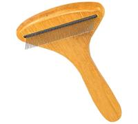 Cabilock Peine para Mascotas de Dientes Finos para Pelo Mediano, de Madera de Bambú y Acero Inoxidable, Cepillo Manual para Quitar Pelo y Masaje, Accesorio para Cuidado y Aseo de Perros