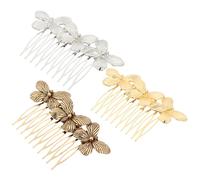Cabilock Peinetas Vintage Cabello 3 Unidades Aleación Retro Dorado Plata Bronce Mujer Boda Fiesta Tocado Accesorio Elegante