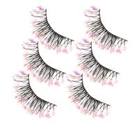 Cabilock Pestañas Postizas Nocturnas Brillo 3 Pares Pestañas Finas de Fibra Sintética para Maquillaje y Actuaciones en Escenario Extensiones Cortas y Luminosas para Belleza y Fiestas