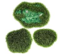 Cabilock Piedras Decorativas de Musgo Artificial 3 Piezas Grande Mediano y Pequeño para Decoración de Jardín Exterior Micro Paisaje y Terrarios Material Estable y Aspecto Realista