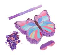 Cabilock Piñata Morada Completo para Golpear y Máscara Decoración Interactiva para Fiesta de Cumpleaños Infantil Temática de Mariposas Divertido para Niñas Incluye Confeti